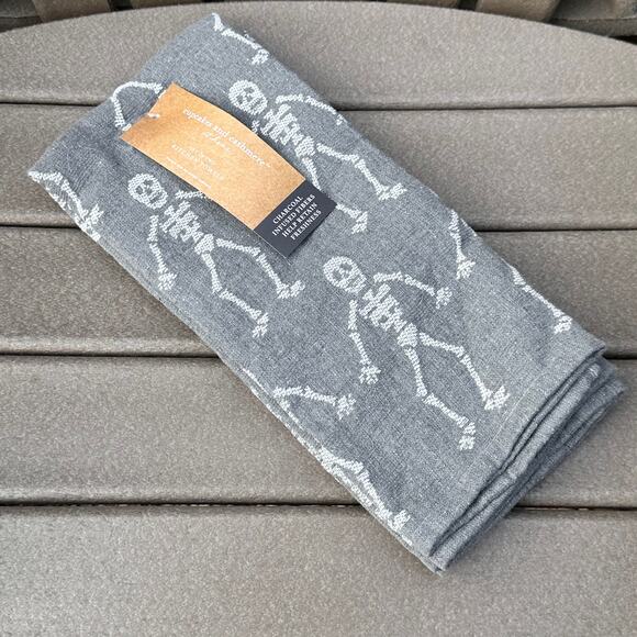 Cupcakes and Cashmere Grey Skeleton Kitchen Towel 2 Pack Halloween Towels New - Picture 1 of 10
